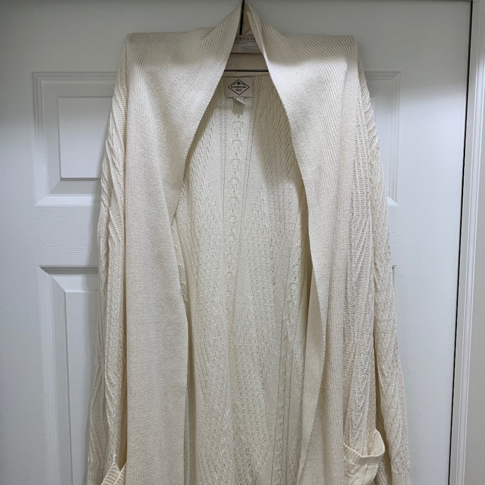 St. John’s Bay Women’s Classic Cardigan Cozy Comfy Sweater Cream XXL 100% cotton